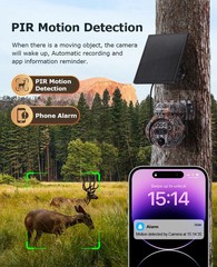 12X ZOOM 8MP 4G Solar Camera Dual lens Camouflage Color Outdoor Hunting Camera
