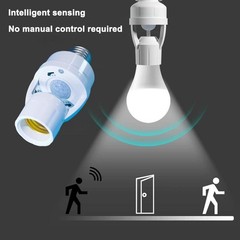 E27 PIR Motion Sensor Light Bulb Socket Adapter Auto on/Off with 4609