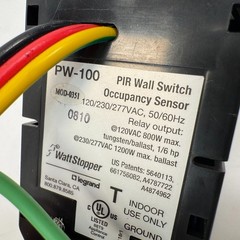 WattStopper PW-100-B 120V Passive Infrared Wall Switch Occupancy Sensor Black