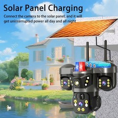 V380 Pro 4G Sim Card Solar Camera Three Lens Three Screens Outdoor