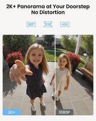 Video Doorbell 2K Wired 5G/2.4G WiFi 4:3 Wide Angle – Smart Detection, Local