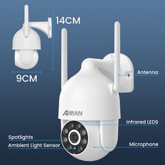 Refurbished 5MP Outdoor Security Camera Wireless PTZ Color Night Vision AI Human