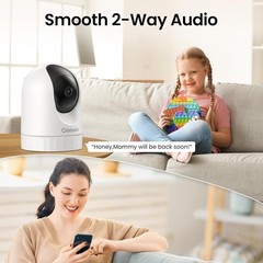 Effortless Home Monitoring: 2K WiFi Indoor Camera with 360° View & Cloud Storage