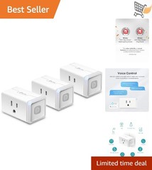 Smart Wi-Fi Plug Outlet 15A Alexa Google IFTTT Remote Control Pack of 3