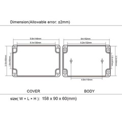 LeMotech Project Box ABS Plastic Junction 6.2″ x 3.5″ x 2.4″, Black (1 pack)