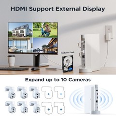 4MP Wireless Solar Security Camera System Outdoor PIR Recording CCTV 10CH 500GB