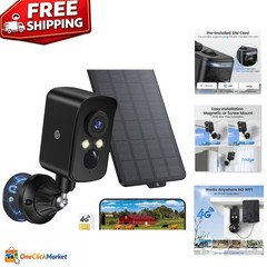 Advanced 4G LTE Cellular Security Camera – 2K Night Vision, 7-Day Cloud Storage