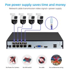 8CH H2.65 NVR 6MP POE Security Camera System Outdoor Home Security Cameras Set
