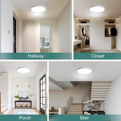 12 Inch Motion Sensor Ceiling Light Wired,24w Flush Mount 12in 1pack, White
