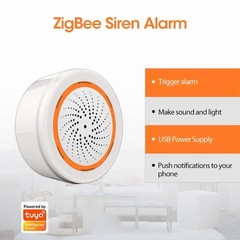 Haozee Tuya ZigBee Smart Siren Alarm 90dB Light Home Security Siren