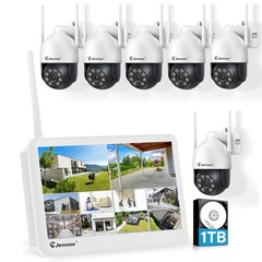 JENNOV Wireless WiFi CCTV IP Security Camera System 2-Way Audio 10CH 5MP NVR