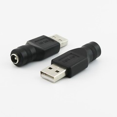 USB A Male To 5.5mm x 2.1mm Female DC Power Converter Charger Adapter Connector