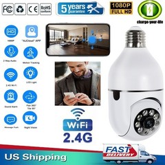 360° 1080P IP E27 Light Bulb Camera Wi-Fi IR Night Smart Home Wireless Security