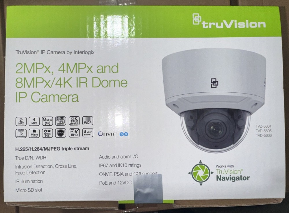 TruVision by Interlogix TVD-5605 4 Megapixel H.265/H.264, IP VF Dome Camera