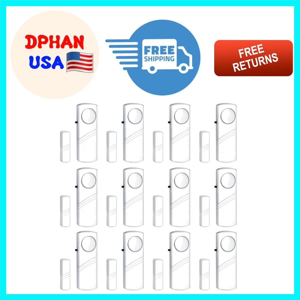 12-Pack 95DB Door & Window Alarms – Effortless Home Security for Family Safety