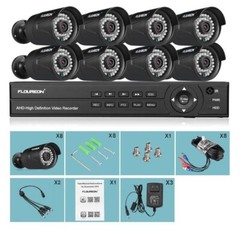 Floureon Security Camera NTSC System 4/8 AHD Cameras, 720P/1080P, 4CH/8CH DVR