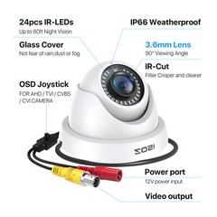 ZOSI HD 1080P 2MP Outdoor Security Cameras Kit for Home Surveillance DVR System