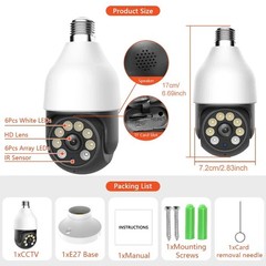 TUYA 5MP 5G Bulb Camera E27 WiFi Smart PTZ CCTV Outdoor Indoor Video Bulb Camera