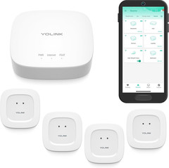 Water Leak Starter Kit: Hub + 4 Leak Sensor 1 (Silent), Lora Long-Range, App/…