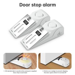 New Security Door Stop Alarm 120DB Hotel Home Portable Security Safety Tools USA