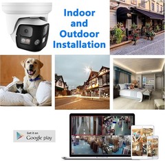 4K 8MP Dual Lens POE IP Camera 180° Panoramic Color Night Vision Metal Housing