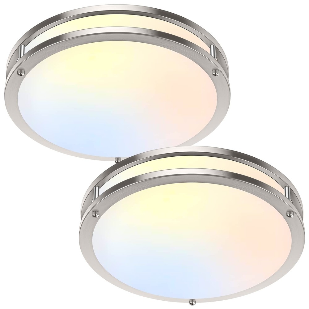 36W LED Ceiling Lights 3600lm Super Bright, 13 inch, Brushed Nickle-5CCT-2