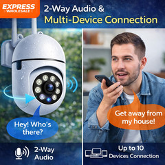 1080P Smart WiFi Security Camera PTZ 360° Color Night Vision Indoor Outdoor