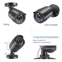 1080P FHD Outdoor Bullet Security Camera 4-In-1 Compatible with HD-CVI/TVI/AHD/9