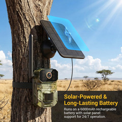 Hubposh 4G LTE Cellular AI Security Camera with Solar Panel, 1080p Outdoor Camer