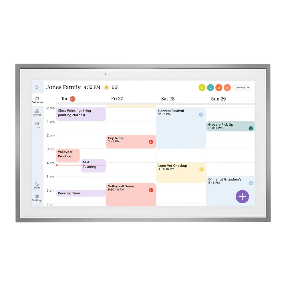 Skylight – Calendar: 15 Inch Touchscreen Smart Calendar and Chore Chart – Silver
