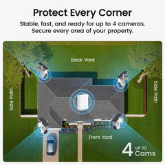 Security Cameras Outdoor Wireless, 4 Cam-Kit, No Subscription Required, Solar-Po