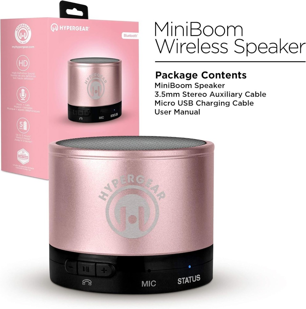 New HyperGear MiniBoom Bluetooth Wireless Speaker