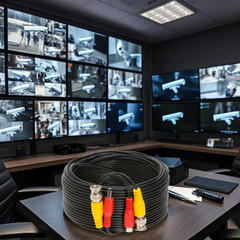 10 ft Video Power Cable BNC DC Security Camera RCA DVR Cord for CCTV Black lot