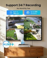 3K Lite Security Camera System with AI Human Vehicle Detection,H.265+ 8CH HD …
