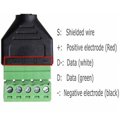 10x USB 2.0 A Female to 5 Pin Screw Connector Shield Terminal Plug Adapter Cable