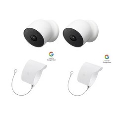 Google Nest Security Indoor Outdoor Cameras G3AL9 2 Pack With Anti Theft Mounts