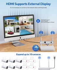 Solar Battery Powered Wireless Security Camera System CCTV WiFi Outdoor Home Cam
