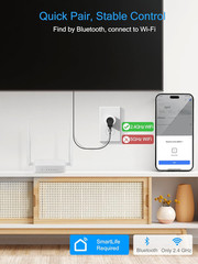 15A Smart Plug, Wi-Fi & Bluetooth Smart Outlet for High-Power Home Appliances, W