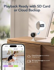 Only 2.4GHz Indoor Security Camera, 1080P Cameras for Home Security, Motion D…