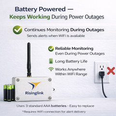Outdoor WiFi Water Level Alarm High/Low Monitor SMS/Text Email Alerts Battery