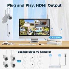 10CH 2MP Expandable Audio Security Camera System Wireless Outdoor with 500GB HDD