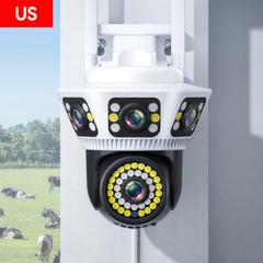 6MP Triple Lens WiFi Surveillance Security Camera Outdoor PTZ Auto Tracking Cam