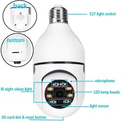 2.4G & 5G WiFi 1080P Surveillance Camera E27 Light Bulb Home Indoor Security Cam