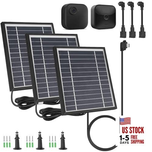 3 Pack Solar Panel Compatible with Blink Outdoor 4 (4th Gen)/Blink Outdoor