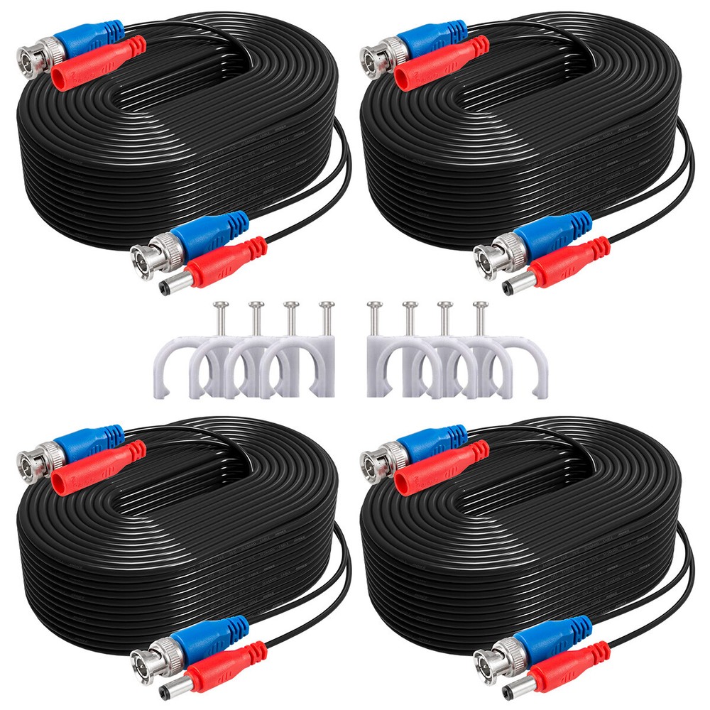 ANNKE 4x 100ft Video Power BNC Cable for CCTV Security Camera System Extend Wire