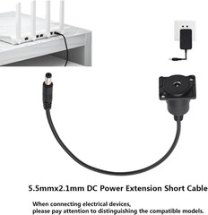 DC Power Panel Mount Cable 5.5Mmx2.1Mm, Female to Male Plug Power Cord Connector
