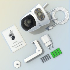 4PCS WiFi Outdoor Security Camera 4MP Two-Way Audio PYZ Auto Motion Tracking