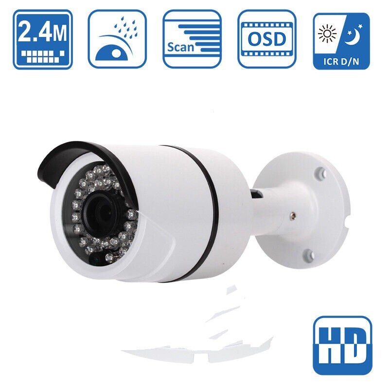 HD TVI 2.4MP 1080P 4 IN 1 Bullet Camera 3.6mm Lens 36 IR