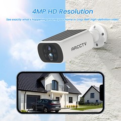 ARCCTV 2Pack Wireless Security Camera Outdoor Solar Battery WiFI 4MP 2 Way Audio