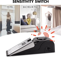 2 Security Door Stop Alarm 120DB Stopper Wedge Siren Portable Home Anti Theft